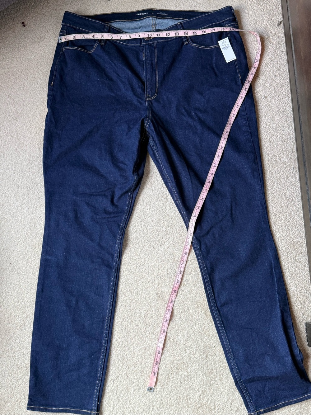NWT - Old Navy Dark Blue Stretch Wow Straight High Rise Jeans